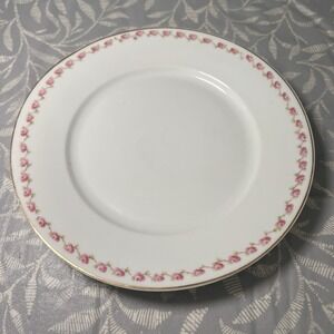 Z.S. & Co. Bavaria Plate Pink Rose Laurel Gold Rimmed 9"‎